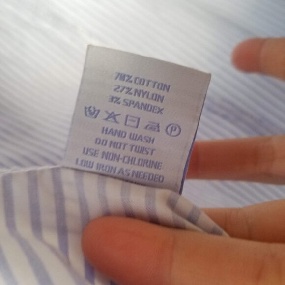 Bellenista Splicing Striped Button Oversized Shirt - Picture 12 of 13